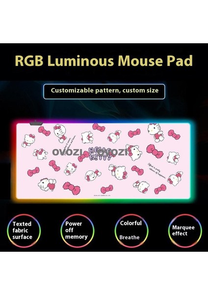 Ovozı Rgb 80×40CM Ekstra Büyük Fare ve Klavye Pedi (Yurt Dışından)