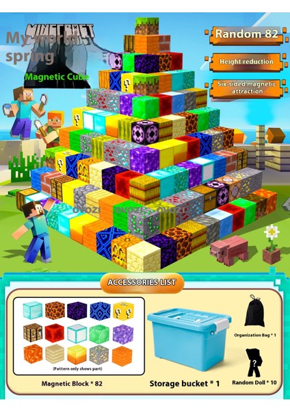 Ovozı Benim Dünyam Manyetik Blok Küp Yapboz Oyuncaklar (Yurt Dışından)