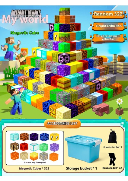 Ovozı Benim Dünyam Manyetik Blok Küp Yapboz Oyuncaklar (Yurt Dışından)