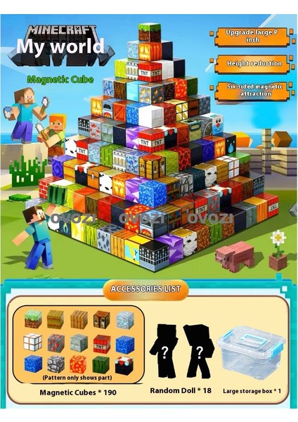 Ovozı Benim Dünyam Manyetik Blok Küp Yapboz Oyuncaklar (Yurt Dışından)