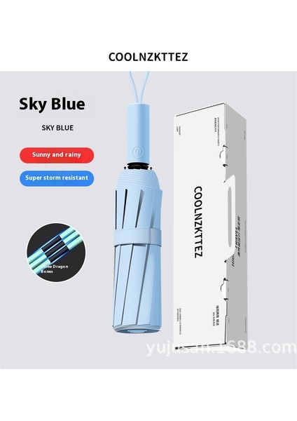 Tam Otomatik Şemsiye Güneşli ve Yağmurlu Çift Kullanımlı Erkek Kadın Güneş Koruyucu Katlanır Şemsiye (Yurt Dışından)