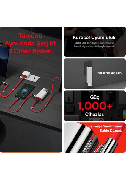 Pouch 3 Ü 1 Arada Powerbank - Beyaz