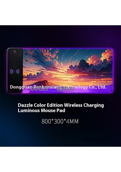 Ovozı Rgb Çok Fonksiyonlu 90×30CM Ekstra Büyük Fare ve Klavye Pedi Kablosuz Şarj 15W Hızlı Şarj (Yurt Dışından)