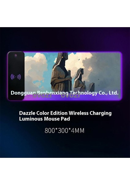 Ovozı Rgb Çok Fonksiyonlu 90×30CM Ekstra Büyük Fare ve Klavye Pedi Kablosuz Şarj 15W Hızlı Şarj (Yurt Dışından)