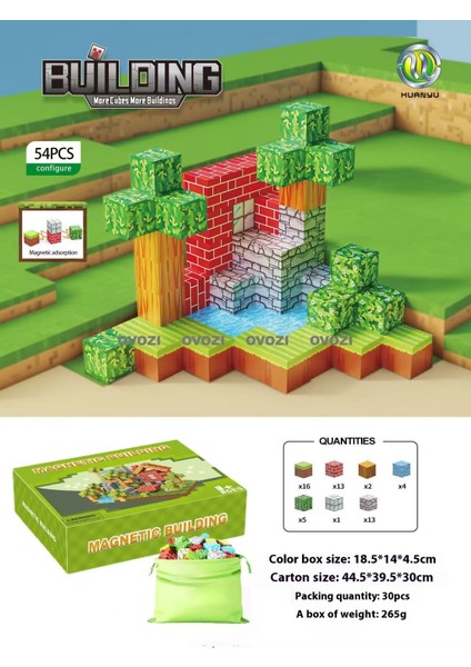 Ovozı Benim Dünyam Manyetik Blok Küp Yapboz Oyuncaklar (Yurt Dışından)