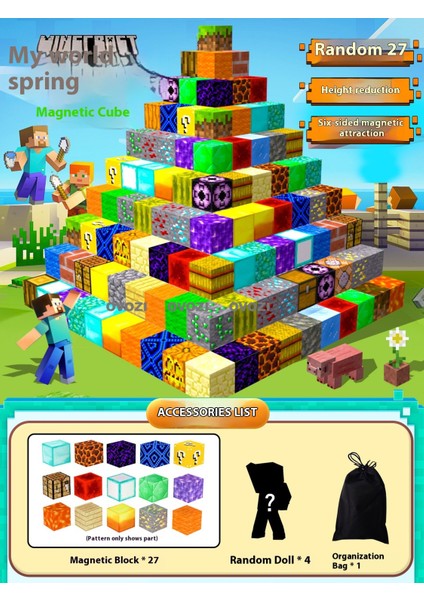 Ovozı Benim Dünyam Manyetik Blok Küp Yapboz Oyuncaklar (Yurt Dışından)