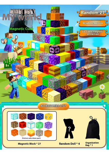 Ovozı Benim Dünyam Manyetik Blok Küp Yapboz Oyuncaklar (Yurt Dışından)
