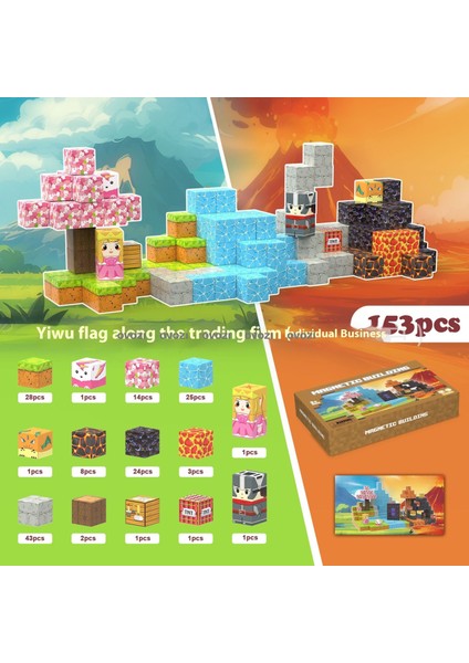 Ovozı Benim Dünyam Manyetik Küp Yapı Taşları Yapboz Oyuncaklar (Yurt Dışından)