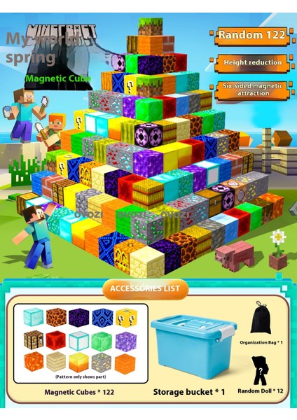 Ovozı Benim Dünyam Manyetik Blok Küp Yapboz Oyuncaklar (Yurt Dışından)