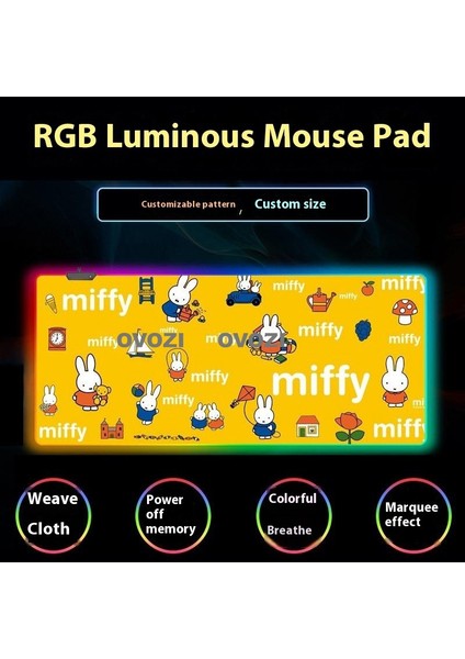 Ovozı Rgb 80×40CM Ekstra Büyük Fare ve Klavye Pedi (Yurt Dışından)