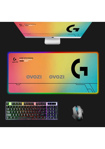Ovozı Rgb 80×40CM Ekstra Büyük Fare ve Klavye Pedi (Yurt Dışından)