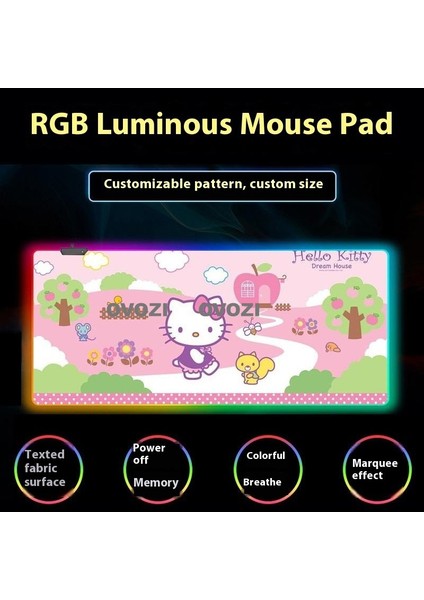 Ovozı Rgb 80×40CM Ekstra Büyük Fare ve Klavye Pedi (Yurt Dışından)