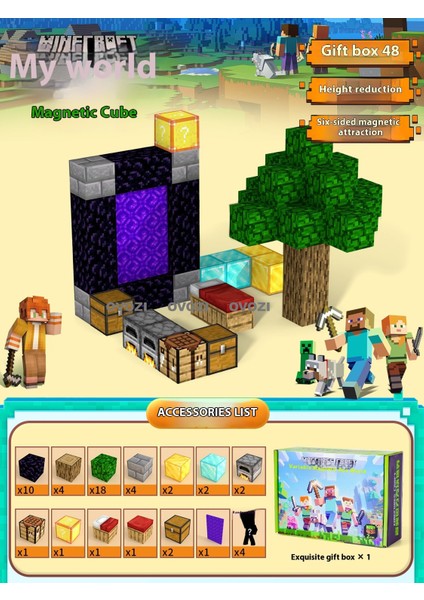 Ovozı Benim Dünyam Manyetik Blok Küp Yapboz Oyuncaklar (Yurt Dışından)