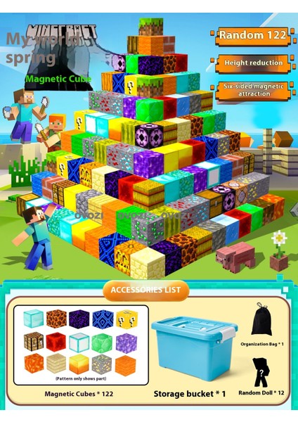 Ovozı Benim Dünyam Manyetik Blok Küp Yapboz Oyuncaklar (Yurt Dışından)