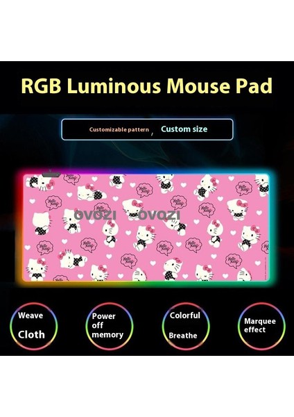 Ovozı Rgb 80×40CM Ekstra Büyük Fare ve Klavye Pedi (Yurt Dışından)