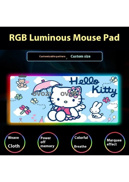 Ovozı Rgb 80×40CM Ekstra Büyük Fare ve Klavye Pedi (Yurt Dışından)