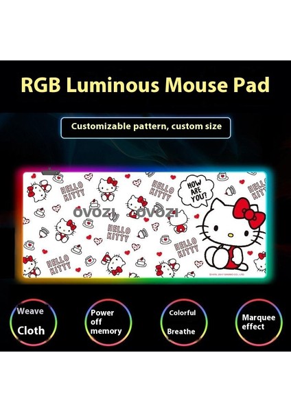 Ovozı Rgb 90×40CM Ekstra Büyük Fare ve Klavye Pedi (Yurt Dışından)