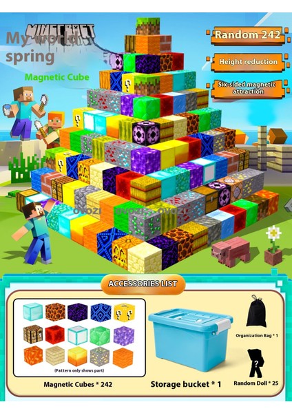 Ovozı Benim Dünyam Manyetik Blok Küp Yapboz Oyuncaklar (Yurt Dışından)