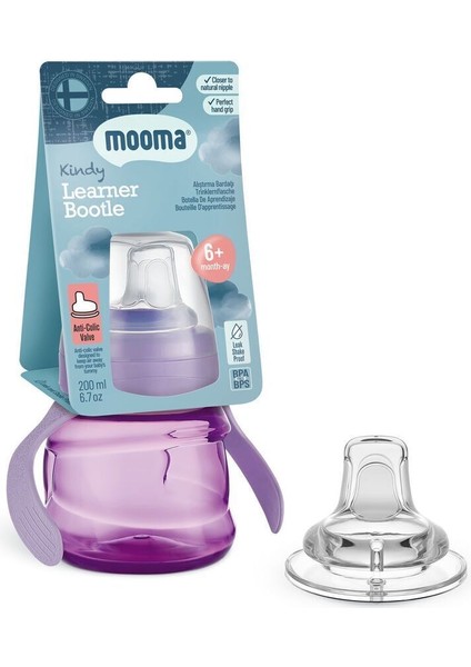 Elite Kindy Su Alıştırma Bardağı 200 ml 6 Ay - Baby Purple 1 Adet fiyatları