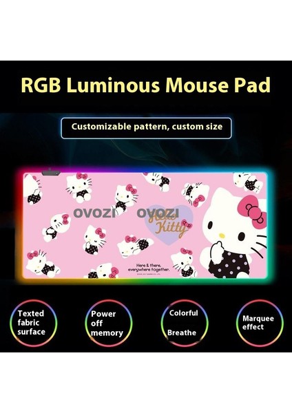 Ovozı Rgb 80×40CM Ekstra Büyük Fare ve Klavye Pedi (Yurt Dışından)