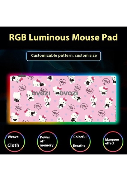 Ovozı Rgb 80×40CM Ekstra Büyük Fare ve Klavye Pedi (Yurt Dışından)