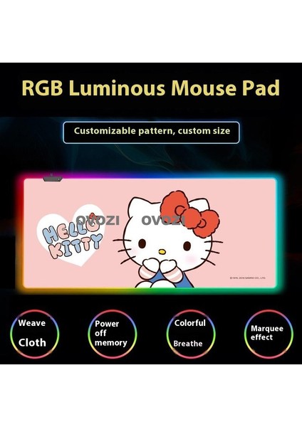Ovozı Rgb 80×40CM Ekstra Büyük Fare ve Klavye Pedi (Yurt Dışından)