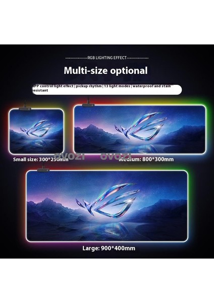 Ovozı Rgb 90×40CM Ekstra Büyük Fare ve Klavye Pedi (Yurt Dışından)