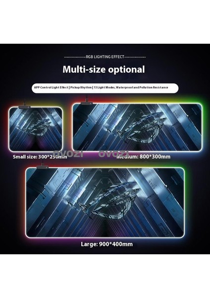Ovozı Rgb 90×40CM Ekstra Büyük Fare ve Klavye Pedi (Yurt Dışından)