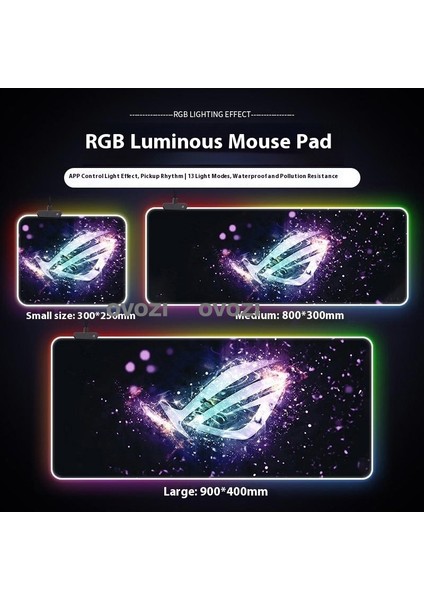 Ovozı Rgb 90×40CM Ekstra Büyük Fare ve Klavye Pedi (Yurt Dışından)