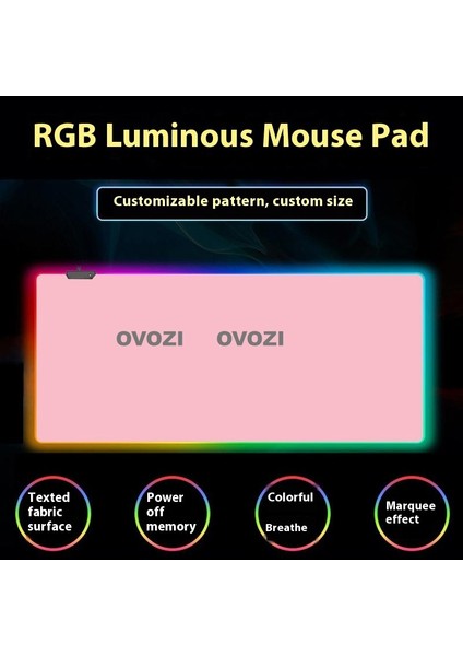 Ovozı Rgb 80×40CM Ekstra Büyük Fare ve Klavye Pedi (Yurt Dışından)