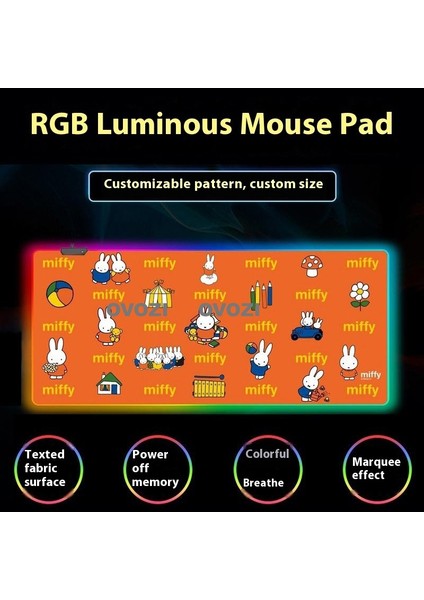 Ovozı Rgb 90×40CM Ekstra Büyük Fare ve Klavye Pedi (Yurt Dışından)