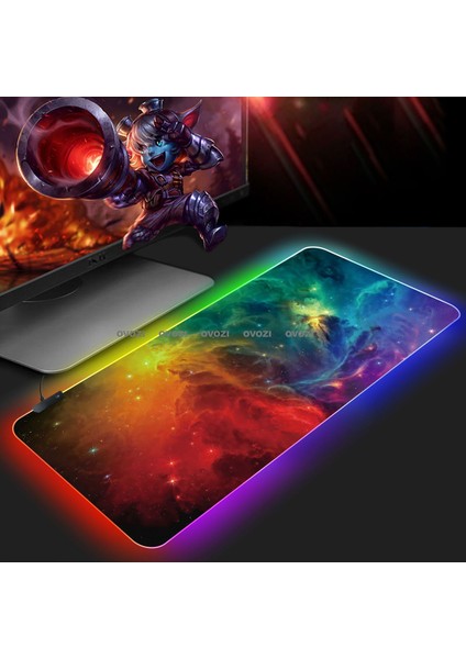 Ovozı Rgb 80×40CM Ekstra Büyük Fare ve Klavye Pedi (Yurt Dışından)