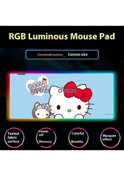 Ovozı Rgb 90×40CM Ekstra Büyük Fare ve Klavye Pedi (Yurt Dışından)