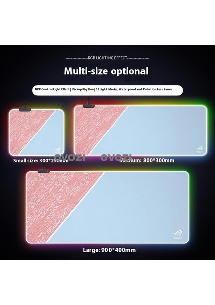 Ovozı Rgb 90×40CM Ekstra Büyük Fare ve Klavye Pedi (Yurt Dışından)
