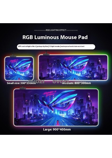 Ovozı Rgb 90×40CM Ekstra Büyük Fare ve Klavye Pedi (Yurt Dışından)