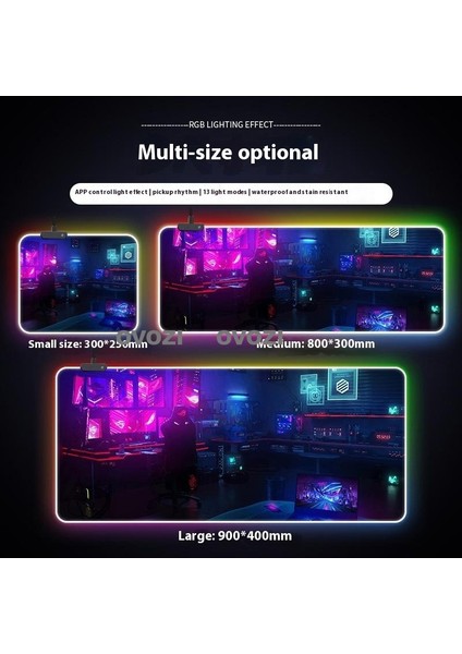 Ovozı Rgb 90×40CM Ekstra Büyük Fare ve Klavye Pedi (Yurt Dışından)