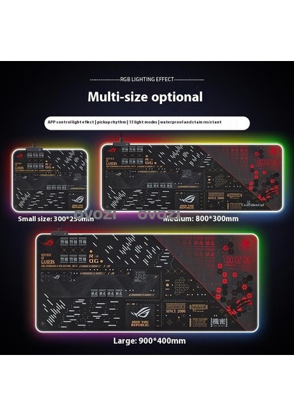 Ovozı Rgb 90×40CM Ekstra Büyük Fare ve Klavye Pedi (Yurt Dışından)
