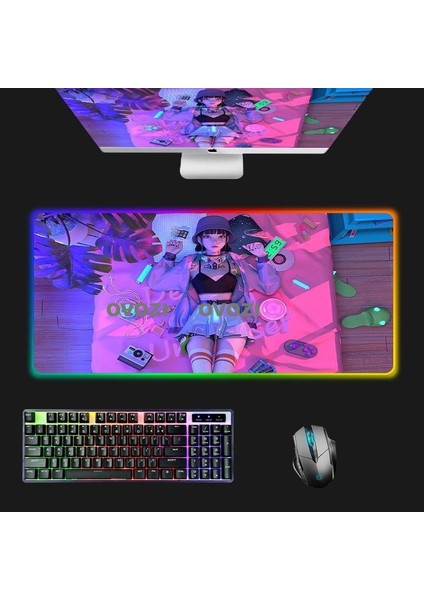 Ovozı Rgb 90×40CM Ekstra Büyük Fare ve Klavye Pedi (Yurt Dışından)