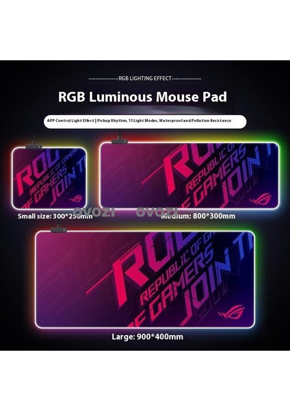Ovozı Rgb 90×40CM Ekstra Büyük Fare ve Klavye Pedi (Yurt Dışından)