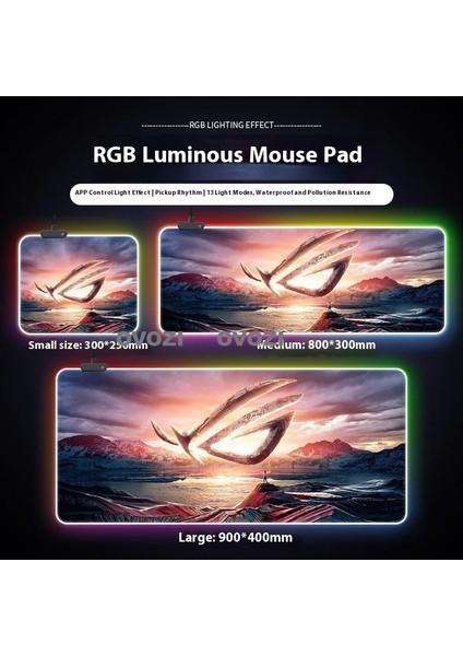 Ovozı Rgb 90×40CM Ekstra Büyük Fare ve Klavye Pedi (Yurt Dışından)