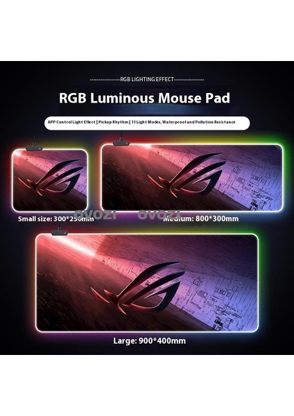 Ovozı Rgb 90×40CM Ekstra Büyük Fare ve Klavye Pedi (Yurt Dışından)