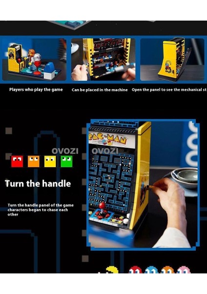 Ovozı Pac-Man Yapı Taşı Modeli Fikirler Serisi Oyun Konsolu Montajlı Oyuncaklar (Yurt Dışından) fırsatları