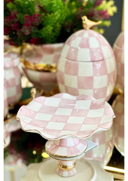 Elite Damalı Pembe 18CM Makaronluk & Lokumluk 1 Adet fiyatları