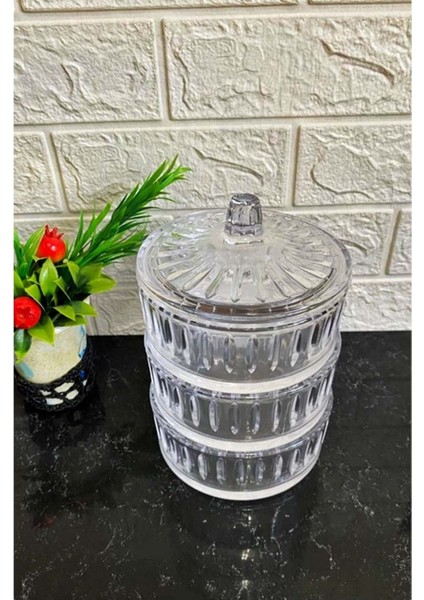 Elite Cam Pupa Kapaklı 3 Lü Şekerlik Kurabiyelik 14X21 cm 1 Adet fiyatları