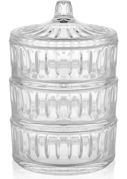 Elite Cam Pupa Kapaklı 3 Lü Şekerlik Kurabiyelik 14X21 cm 1 Adet modelleri