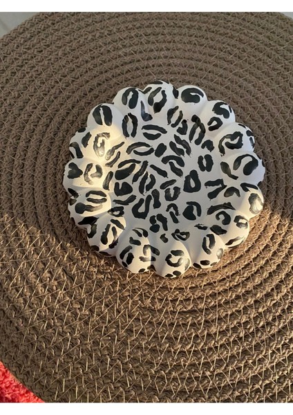 Elite Leopar Desenli Siyah&beyaz Dekoratif Bubble Tabak ,takı Tabağı ,bardak Altlığı 1 Adet