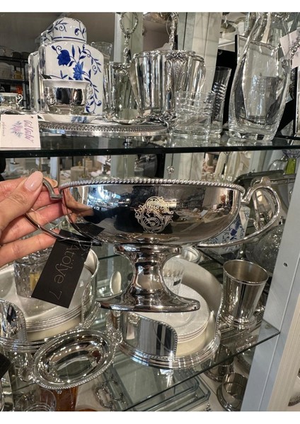 Elite Engrave Oval Gümüş Şekerlik 14*12*12.5 cm 1 Adet