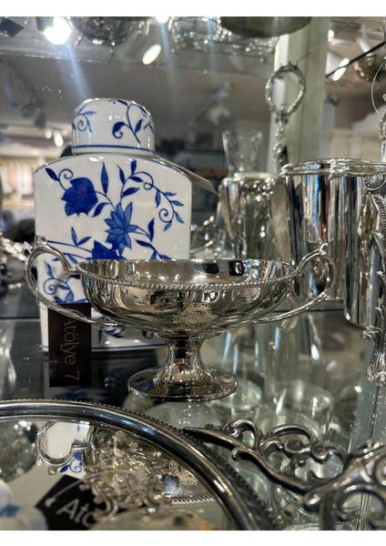 Elite Engrave Oval Gümüş Şekerlik 14*12*12.5 cm 1 Adet