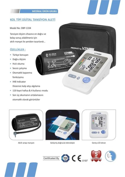 Türkçe Konuşan Kol Tipi Dijital Tansiyon Aleti 360° Premium Manşon fiyatları