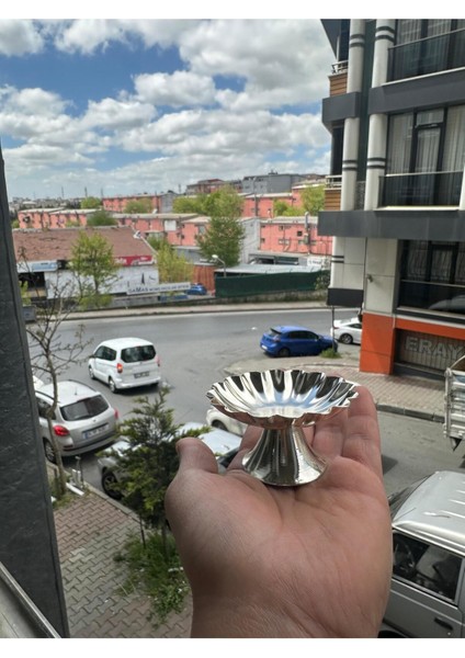 Elite Ayaklı Tırtıklı Lokumluk Gümüş 6 Lı Takım Model 1 1 Adet